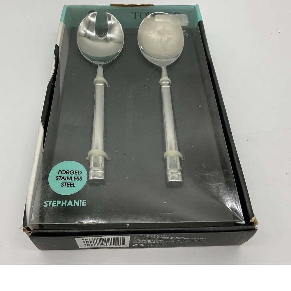 Towle Living Stephanie Salad Serving Set 2pc Silver Forged Stainless Steel New